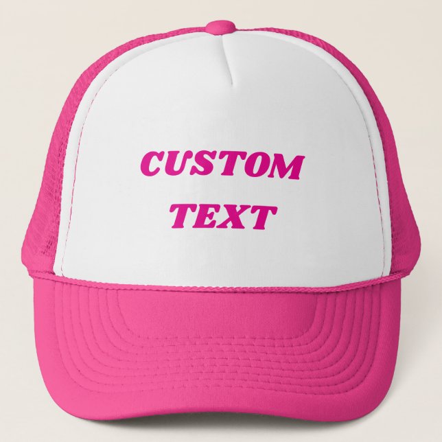 Snyggt i rosa anpassad text trucker mössa keps (Framsida)