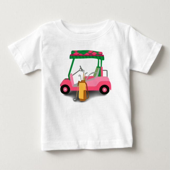 Snyggt i rosa golfcart t-shirt (Framsida)