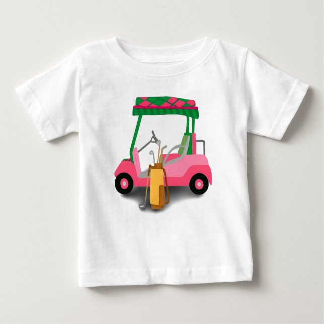Snyggt i rosa golfcartt-shirt t shirt (Framsida)