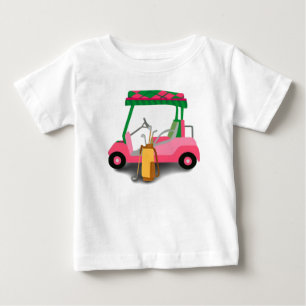 Snyggt i rosa golfvagns-T-shirt T Shirt