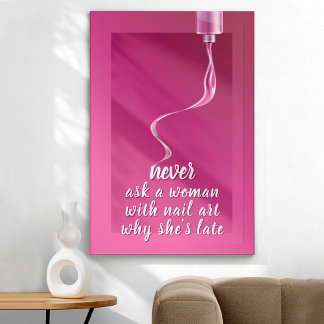 Snyggt i rosa naglar poster