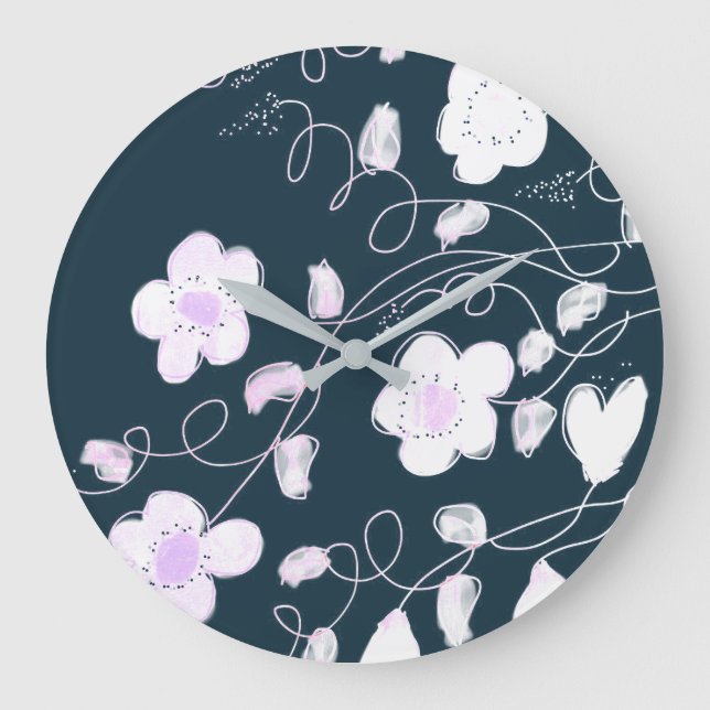 Snyggt i vitt och blått stor klocka (Framsida)