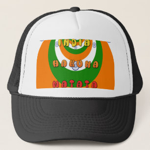 Snyggt Indien National Flagga Färg Hakuna Matata Truckerkeps