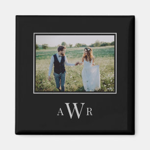 Snyggt Initialer Redigerbart Färg-fotonätverk Magnet