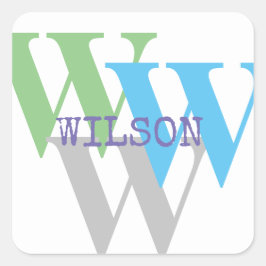 snyggt INTIAL namn monogram minimum Fyrkantigt Klistermärke