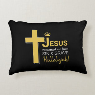 Snyggt JESUS RANSOMED ME Christian Prydnadskudde
