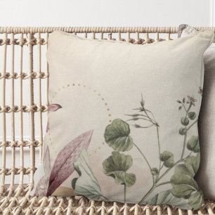 Snyggt Jordant botaniskt utskrift Creamy Ivory Kudde