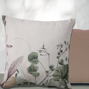 Snyggt Jordant botaniskt utskrift Ljust Grått Kudde