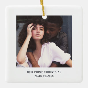 Snyggt jul Minimal Elegant par foto Julgransprydnad Keramik