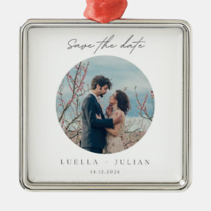 Snyggt jul   Minimal Roligt par Photo Metall Julgransprydnad Metall