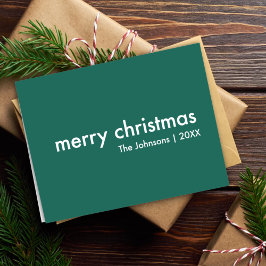 Snyggt jul | Modern enkel, minimalistisk Grönt Helgkort