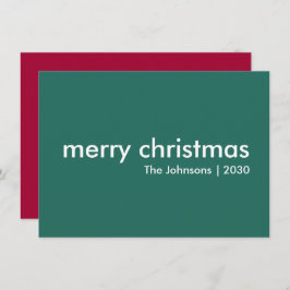 Snyggt jul | Modern enkel, minimalistisk Grönt Julkort