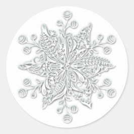 Snyggt Jul Snowflake Runt Klistermärke