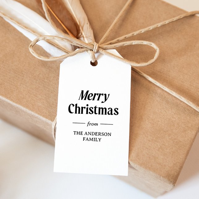 Snyggt jul | Svartvit Helgdag Presentetikett (Skapare uppladdad)