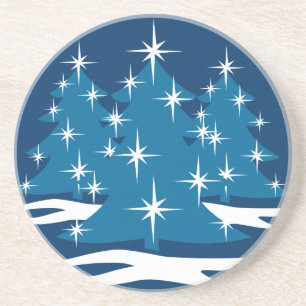 Snyggt Jul Underlägg Blue Julgran Gift Sandsten