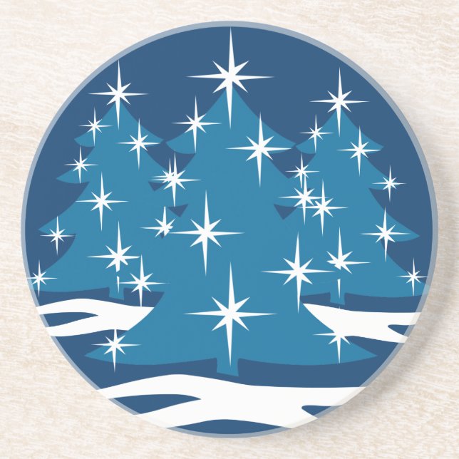 Snyggt Jul Underlägg Blue Julgran Gift Sandsten (Framsidan)