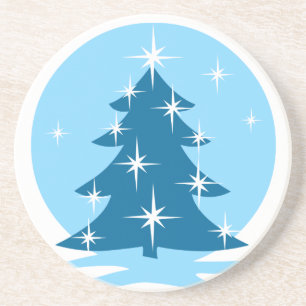 Snyggt Jul Underlägg Blue Julgran Gift Sandsten