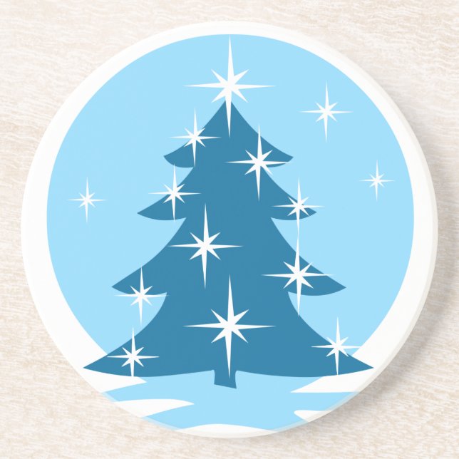 Snyggt Jul Underlägg Blue Julgran Gift Sandsten (Framsidan)