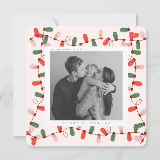 Snyggt julfamiljefoto jul helgkort julkort (Framsida)