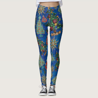Snyggt Julgran Jewel Bling Lapis Lazuli Leggings