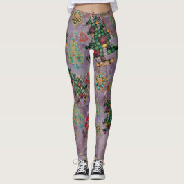 Snyggt Julgran Jewel Bling Lila Jade Gem Leggings
