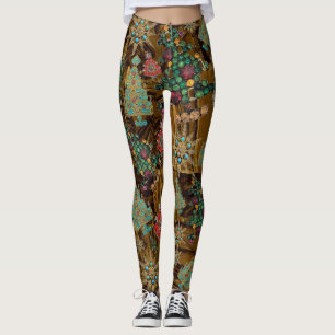 Snyggt Julgran judel Bling Tiger Järn Leggings