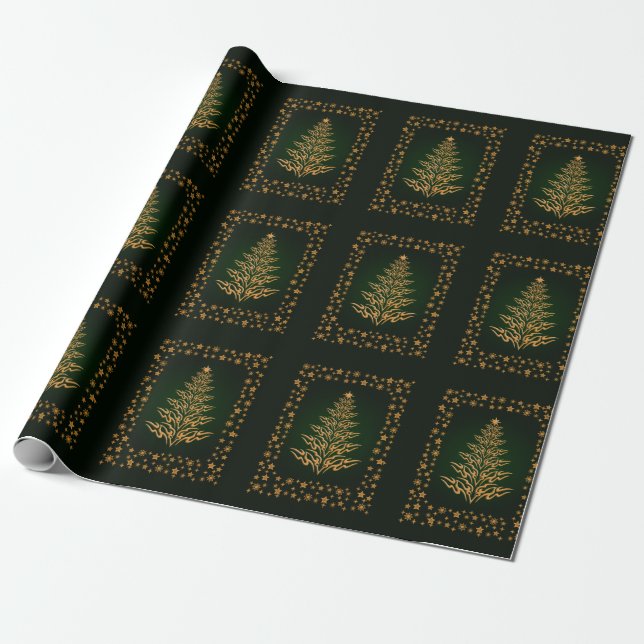 Snyggt Julgran och trappor som slår Pappert Presentpapper (Utrullad)