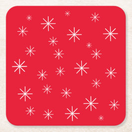 Snyggt Juli Elegant Modern Stars Cute Red Underlägg Papper Kvadrat