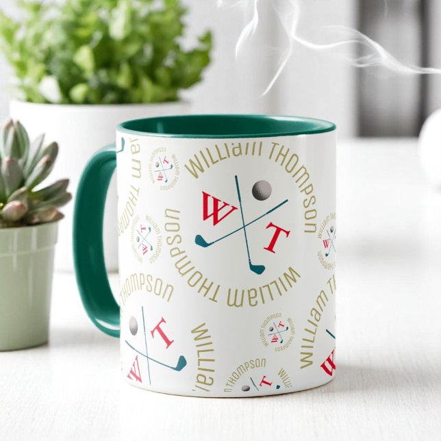 Snyggt Kaffe Mugg för en Golfer (logotyp mönster) (Skapare uppladdad)