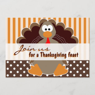Snyggt kalkon Thanksgiving festmiddagsinbjudningar Inbjudningar