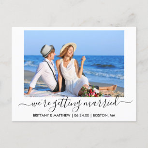 Snyggt Kalligrafi Gifta sig Spara datum Vykort