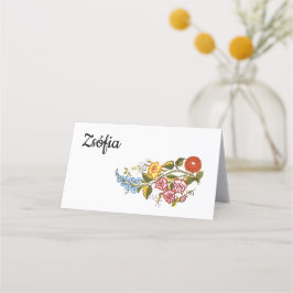 Snyggt Kalocsai-blommor - lägg till namn Placeringskort