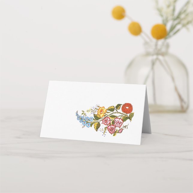 Snyggt Kalocsai-blommor Placeringskort (Framsida)