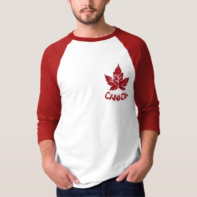 Snyggt Kanada-tröja  Retro Maple Leaf-souvenir Tee Shirt (Framsida)