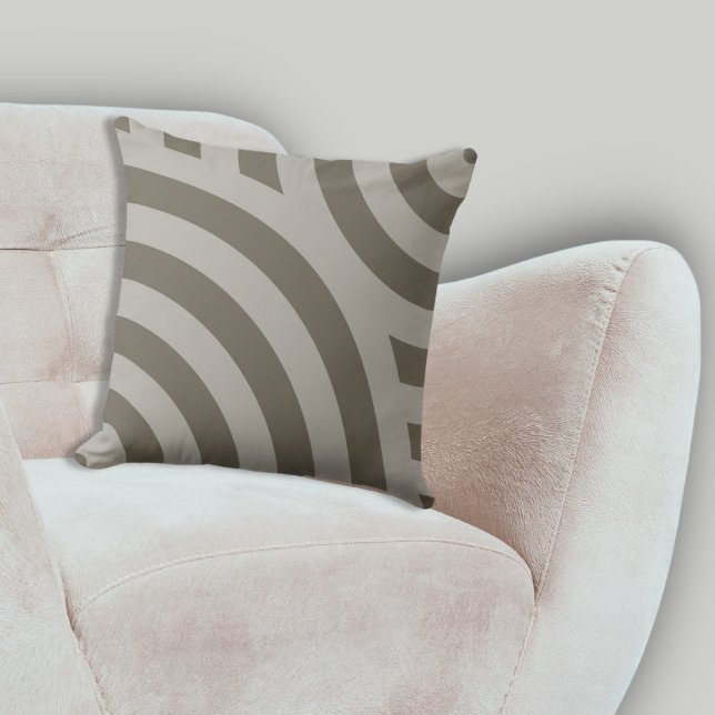Snyggt Kapslat kvartspartscirkel Grått Kudde (Stylish Nested Quarter Circle Grey Throw Pillow, Living Room)