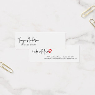 Snyggt Kärlek Heart Earring Visning Made Litet Visitkort