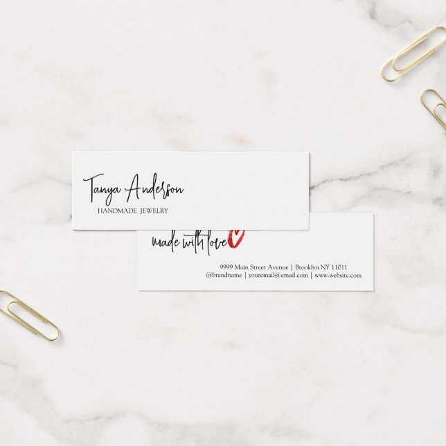 Snyggt Kärlek Heart Earring Visning Made Litet Visitkort (Kontor)