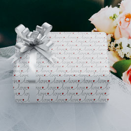 Snyggt Kärlek med Hearts Mönster Presentpapper