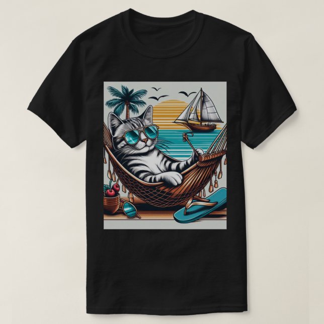 Snyggt Katt med solglasögon T Shirt (Design framsida)