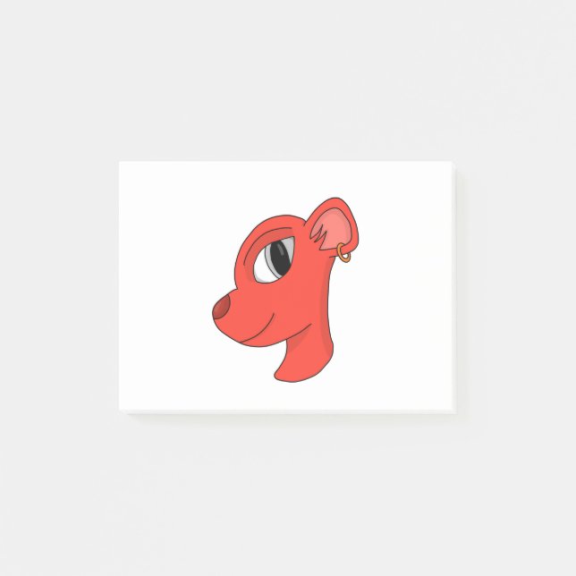 Snyggt kattdjur med öronring post-it block (Framsida)