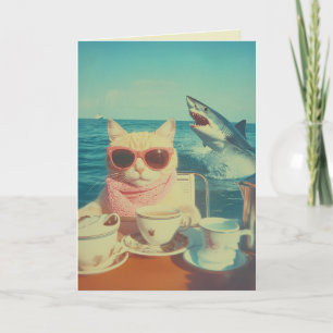 Snyggt Kattens Ocean Tea Party Inbjudan
