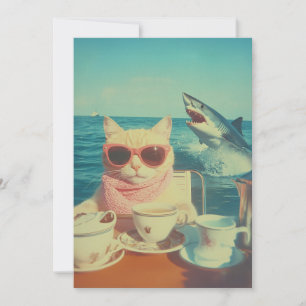 Snyggt Kattens Ocean Tea Party Inbjudningar