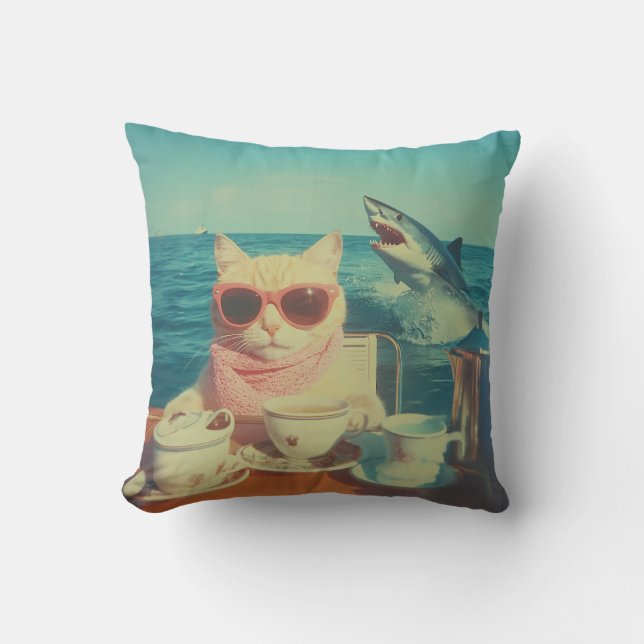 Snyggt Kattens Ocean Tea Party Kudde (Framsida)