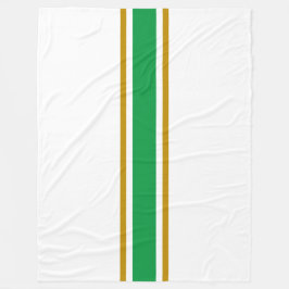 Snyggt Kelly Grönt Brown Tävla Rand on White Fleecefilt