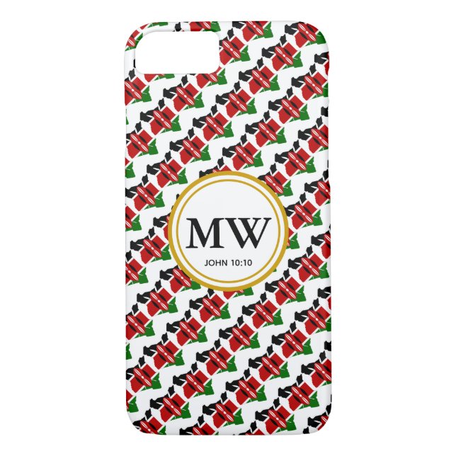 Snyggt KENYA Monogram Anpassad skript Case-Mate iPhone Skal (Baksida)