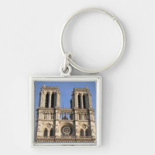 Snyggt Keychain med Notre Dame de Paris Fyrkantig Silverfärgad Nyckelring