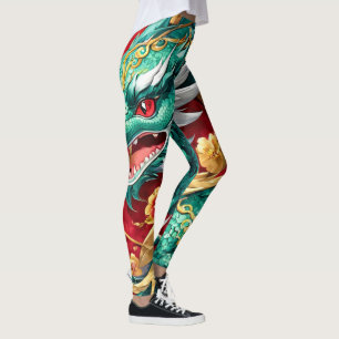 Snyggt Kinesisk drakgrafik Leggings