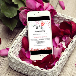 Snyggt Kiss miss Adjö Red Läppar Möhippa Inbjudningar