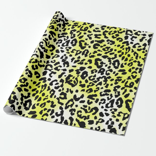 snyggt klädd mönster med leopard skin eff presentpapper (Utrullad)