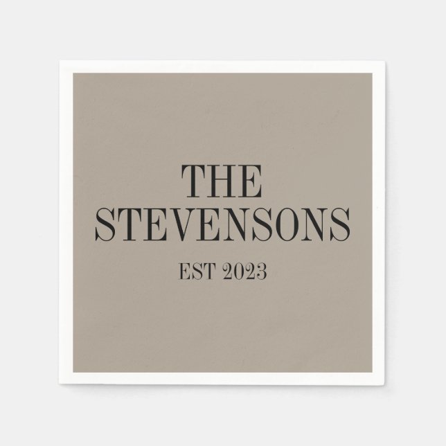 Snyggt Klassisk familjs efternamn - uppräkningsdat Pappersservett (Framsidan)